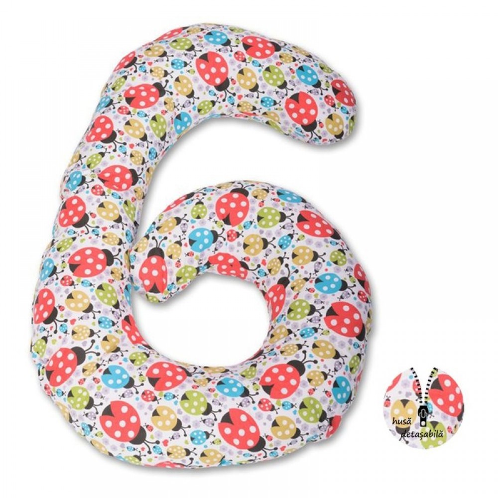 1. Cele mai bune cadouri pentru baby shower - Perna multifunctionala buburuze BabyNeeds Enjoy - krbaby.ro